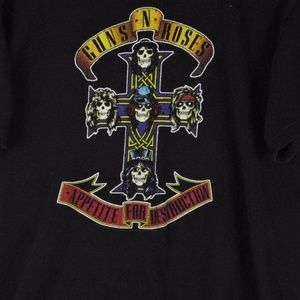 Black Hanes Guns And Roses T Shirt Sz. Lg